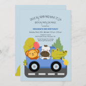 Rijden door dieren verjaardagsparade kaart (Voorkant / Achterkant)