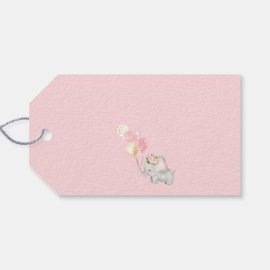 Rijden door Elephant Baby shower Dank u Label Cadeaulabel (Achterkant Horizontaal)