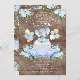 Rijden door Elephant Boys Baby shower Invitation Kaart