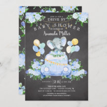 Rijden door Elephant Boys Baby shower Invitation