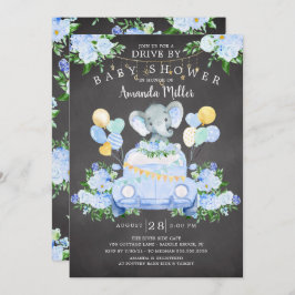 Rijden door Elephant Boys Baby shower Invitation Kaart
