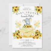 Rijden door Elephant Neutral Baby shower Invitatio Kaart (Voorkant)