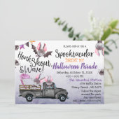Rijden door Halloween Party Kaart (Staand voorkant)