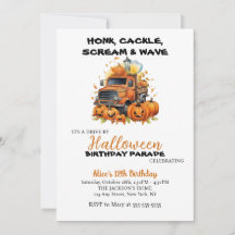 Rijden door Halloween Pumpkin Party Verjaardag