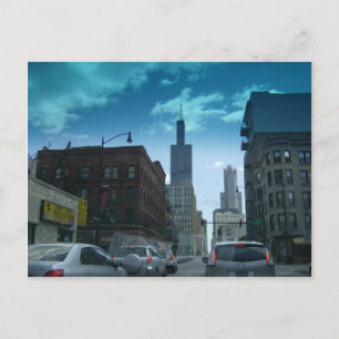 Rijden door het centrum van Chicago Briefkaart