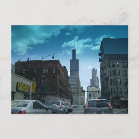 Rijden door het centrum van Chicago Briefkaart (Voorkant)
