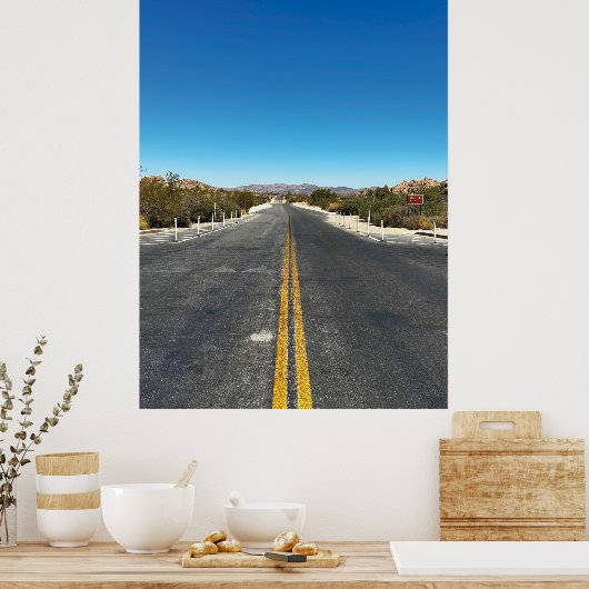 Rijden door Joshua Tree. Poster (Keuken)