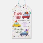 Rijden door Kind's Verjaardagsfeestparade Dank u L Cadeaulabel (Voorkant)