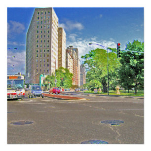 Rijden door Lincoln Avenue Poster