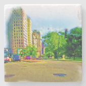 Rijden door Lincoln Avenue Stenen Onderzetter (Voorkant)