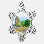 Rijden door Lincoln Avenue Tin Sneeuwvlok Ornament (Rechts)