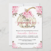 Rijden door Little Pumpkin Pink Floral Baby shower Kaart (Voorkant)