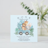 Rijden door Oerwoud Animals Boys Baby shower Kaart (Staand voorkant)