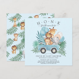 Rijden door Oerwoud Animals Boys Baby shower Kaart