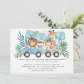 Rijden door Oerwoud Animals Boys Baby shower Kaart (Staand voorkant)