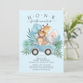 Rijden door Oerwoud Animals Boys Baby shower Kaart (Staand voorkant)