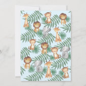 Rijden door Oerwoud Animals Boys Baby shower Kaart (Achterkant)