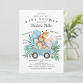 Rijden door Oerwoud Animals Boys Baby shower Kaart (Staand voorkant)