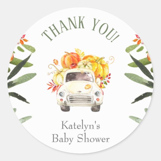 Rijden door Pumpkin Baby shower Sticker (Voorkant)