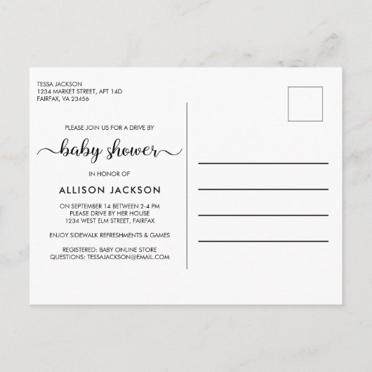 Rijden door Pumpkin Blue Waterverf Baby Jongensdou Uitnodiging Briefkaart (Achterkant)