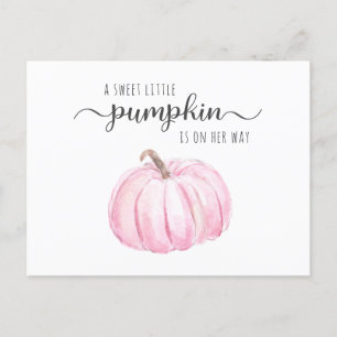 Rijden door Pumpkin Pink Waterverf Baby Girl Showe Uitnodiging Briefkaart
