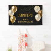 Rijden door Verjaardagsfeestparade Spandoek (Insitu)