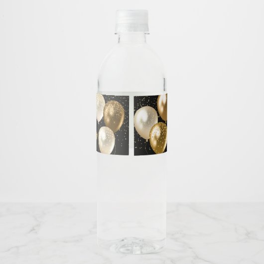 Rijden door Verjaardagsfeestparade Waterfles Etiket (Achterkant)