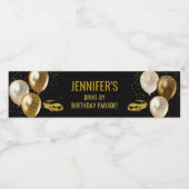 Rijden door Verjaardagsfeestparade Waterfles Etiket (Enkel label)