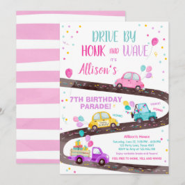 Rijden door Verjaardagsparade Party Roze Rijden do Kaart