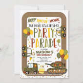 Rijden door verjaardagsparade uitnodiging leger ta (Voorkant)