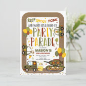 Rijden door verjaardagsparade uitnodiging leger ta (Staand voorkant)