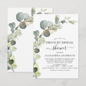 Rijden door Vrijgezellenfeest Greenery Eucalyptus Kaart (Voorkant / Achterkant)