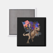 Rijden Een Dinosaurus T-rex Ondersteuning Trump 20 Magneet (Voorkant / Achterkant)