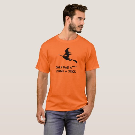 Rijden Een Stick Witch Halloween T-shirt (Voorkant volledig)
