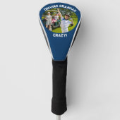 Rijden Grandad Gek Foto Blauw Wit Driver Golfheadcover (Voorkant)