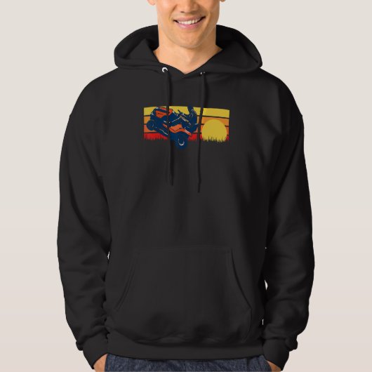 Rijden grasmaaier Wheelie  80s Sunset Hoodie (Voorkant)
