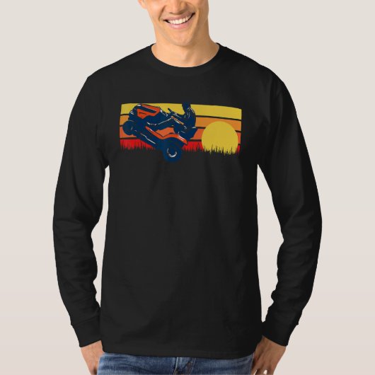 Rijden grasmaaier Wheelie 80s Sunset T-shirt (Voorkant)