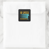 Rijden - Hi Speed draaiend Vierkante Sticker (Tas)