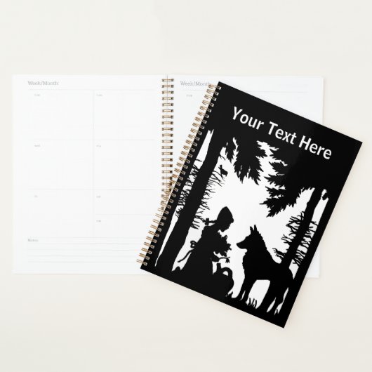 Rijden Hood in Zwart silhouet in Bossen Wolf Planner (Display)