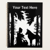 Rijden Hood in Zwart silhouet in Bossen Wolf Planner (Voorkant)