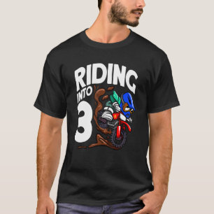 Rijden in 3 Verjaardag Dirt Bike Boy Motorcross Bi T-shirt