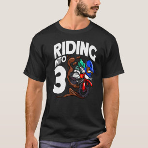 Rijden in 3 Verjaardag Dirt Bike Boy Motorcross Bi T-shirt