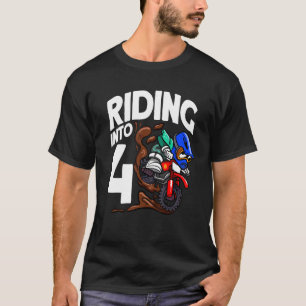 Rijden in 4 Verjaardag Dirt Bike Boy Motorcross Bi T-shirt