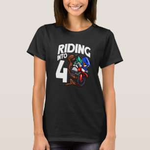 Rijden in 4 Verjaardag Dirt Bike Boy Motorcross Bi T-shirt