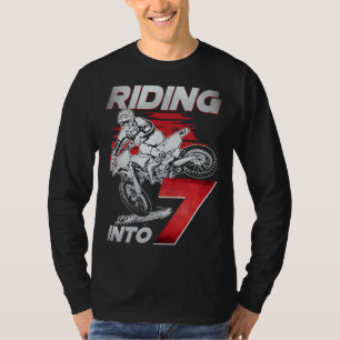 Rijden in 7 Dirt Bike 7 Jaar Oud 7e Verjaardag P T-shirt