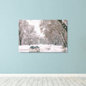 Rijden in de winter canvas afdruk (Insitu (Houten vloer))