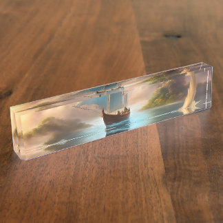 Rijden in een golf van verbeelding naambordje