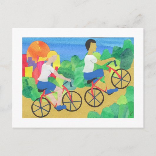 Rijden in het centrale park briefkaart (Voorkant)