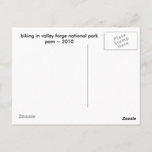 Rijden in het Nationaal Park Valley Forge Briefkaart (Achterkant)