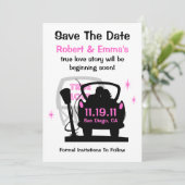 Rijden in Passen getrouwd Bewaar de datumaankondig Save The Date (Staand voorkant)